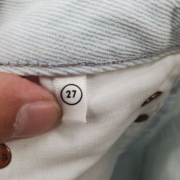 GRLFRND Denim High Rise Distressed Straight Leg Jeans Button Fly 27 Womens NWOT - Picture 7 of 14